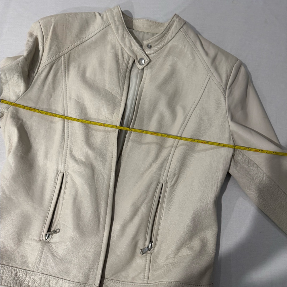 Vera Pelle Cream Leather Jacket - Picture 11 of 11